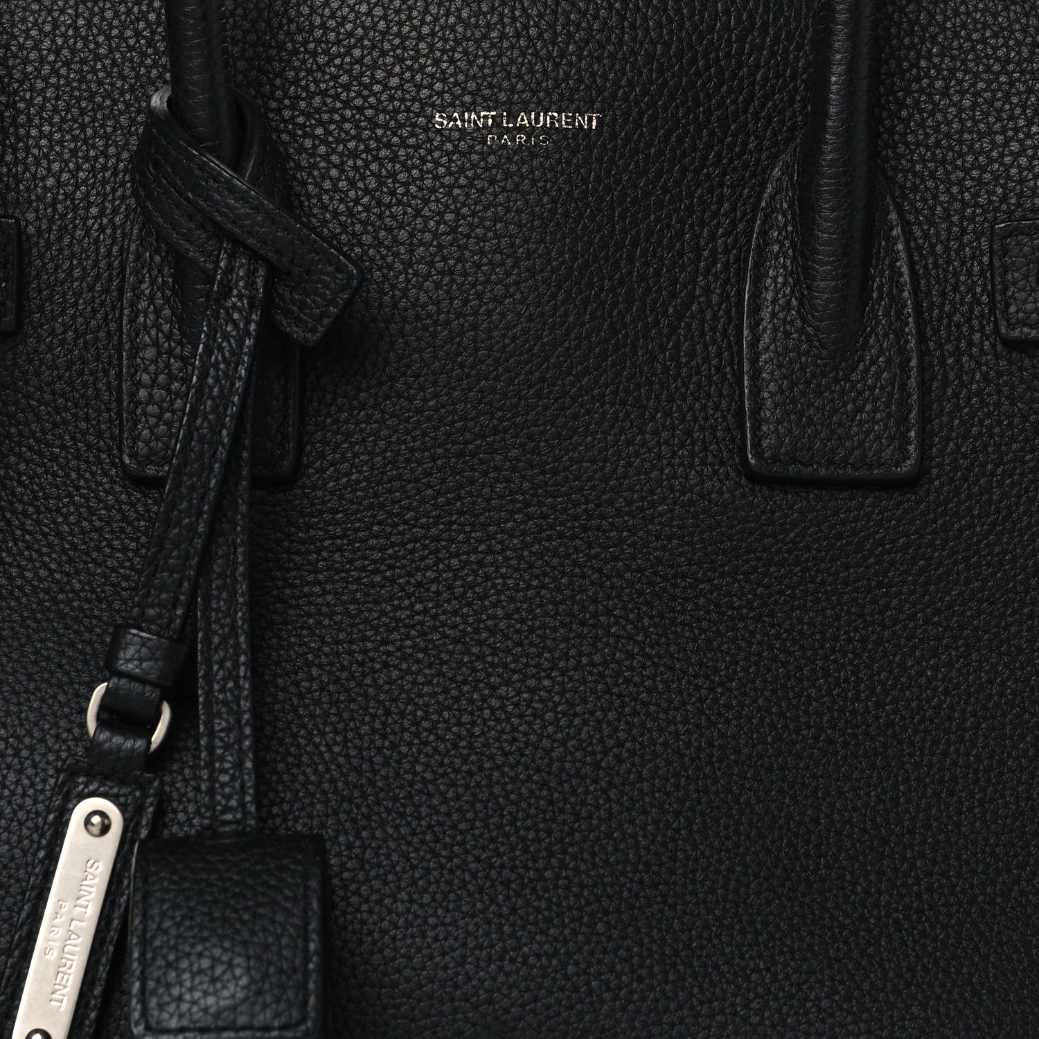 Saint Laurent Grained Calfskin Small Supple Sac De Jour Duffle Black 7 of 9