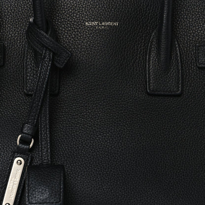 Saint Laurent Grained Calfskin Small Supple Sac De Jour Duffle Black 7 of 9