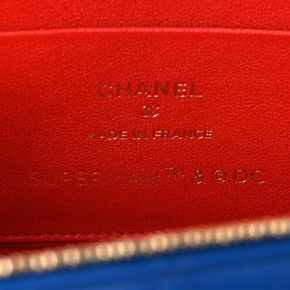 Chanel Lambskin Quilted Superman Top Handle Vanity Blue Red Yellow 6 of 11