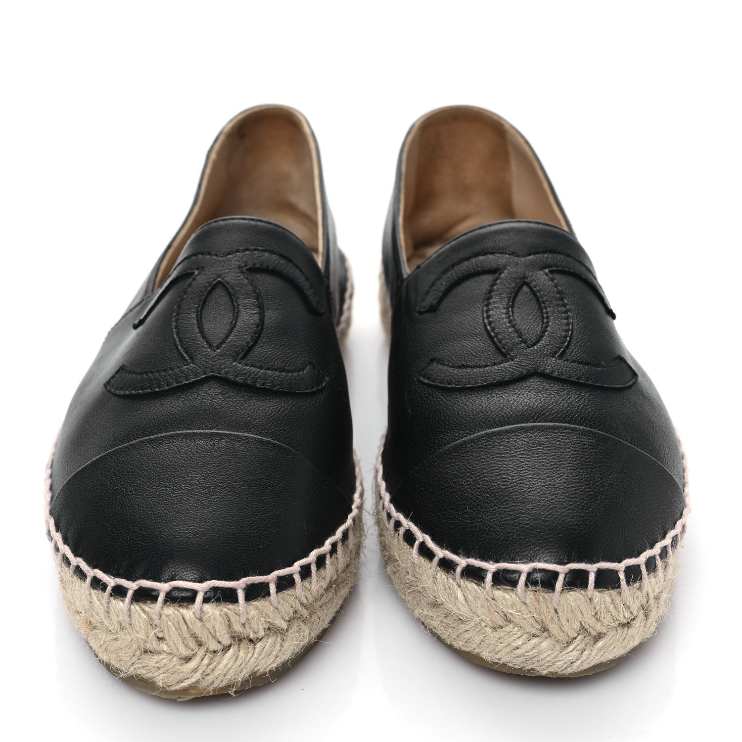 Chanel Lambskin CC Espadrilles 37 Black 2 of 9