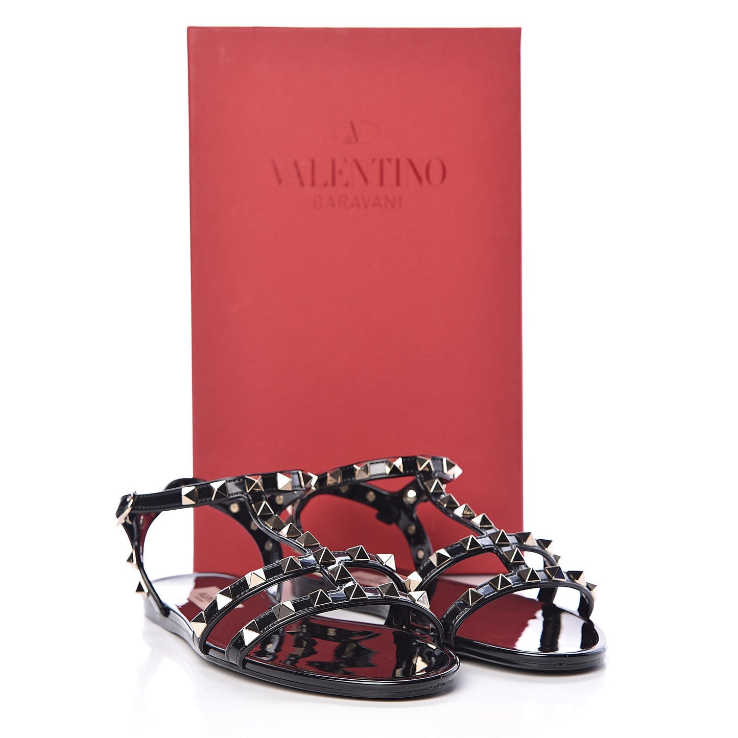 PVC Jelly Rockstud Caged Sandals 36 Black