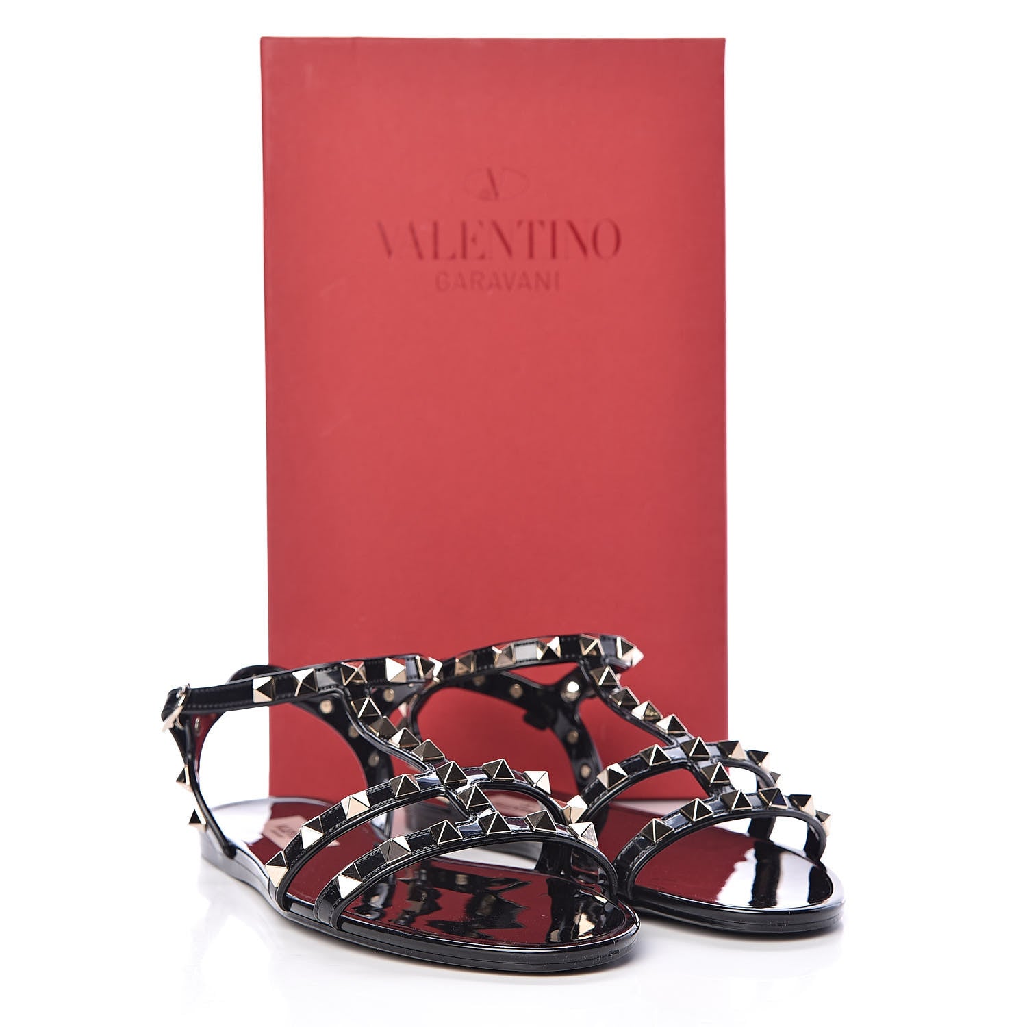 Valentino Garavani PVC Jelly Rockstud Caged Sandals 36 Black 9 of 9
