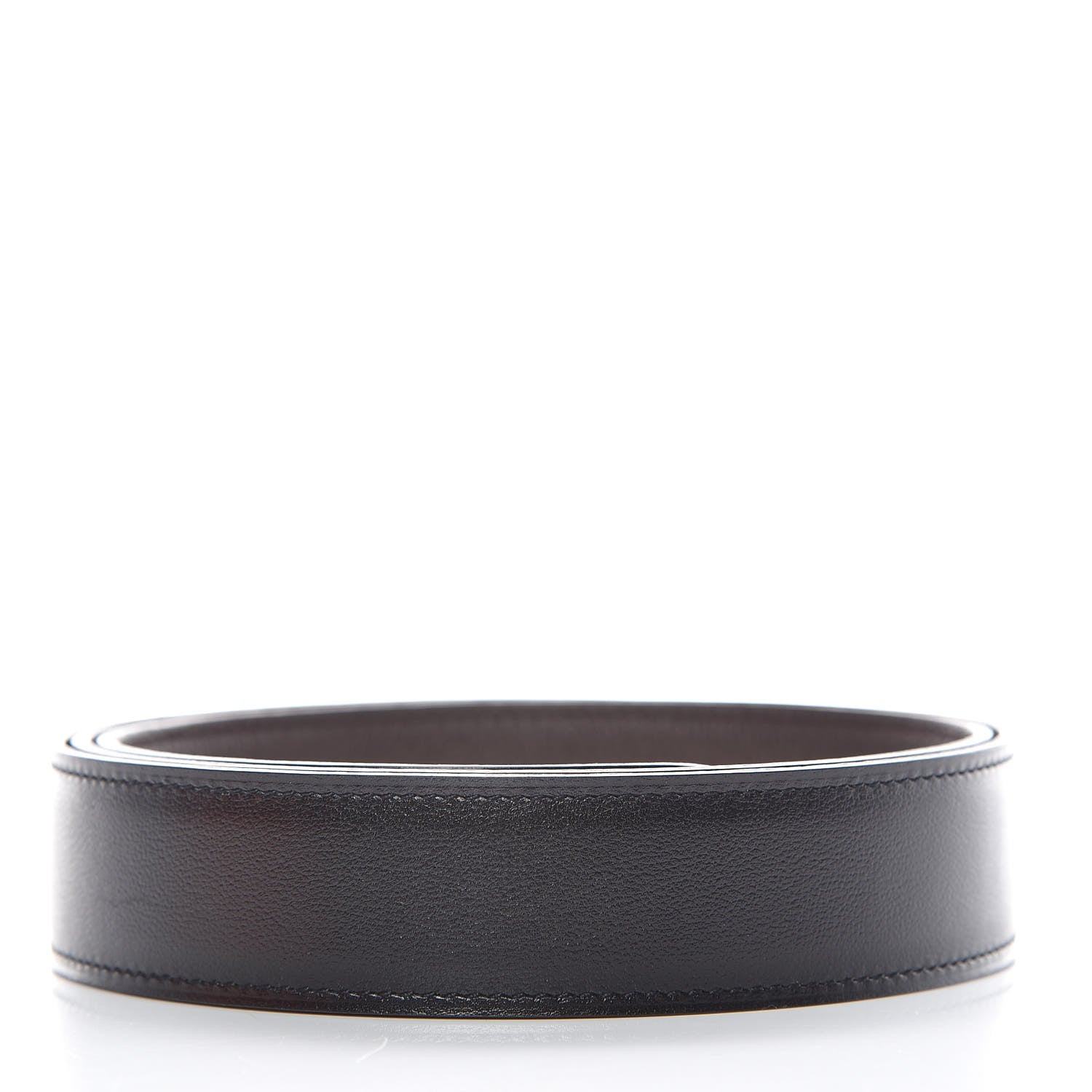 Hermes Box Togo 32mm Belt Strap 100 Black Chocolate 2 of 7
