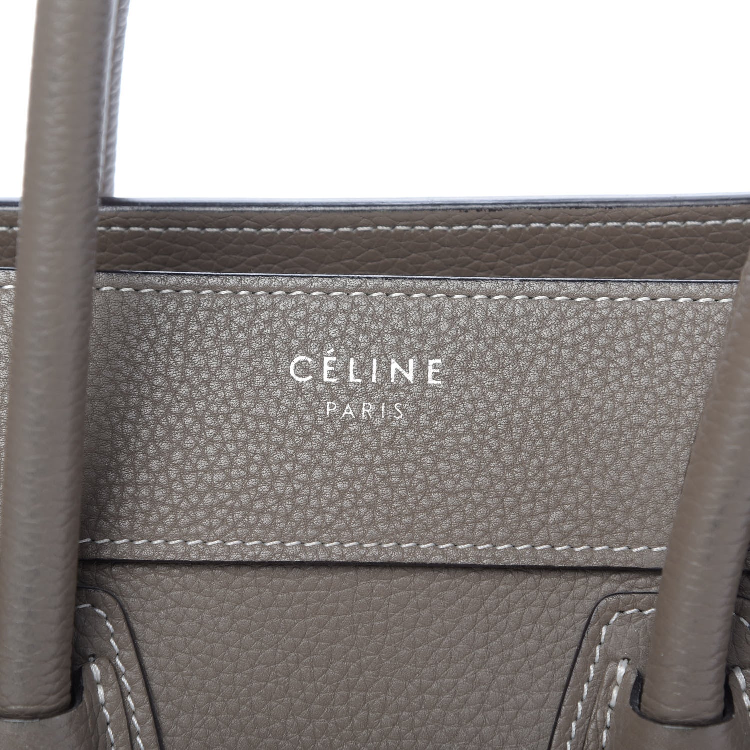 Celine Drummed Calfskin Micro Luggage Souris 10 of 10