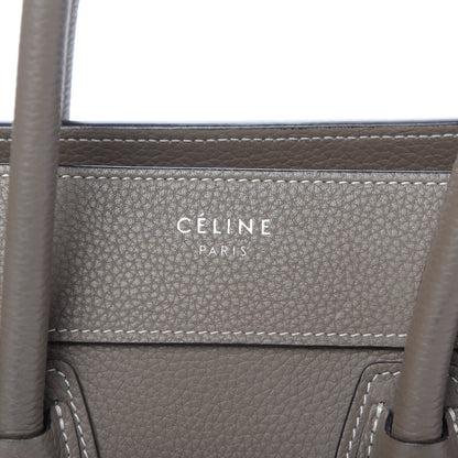 Celine Drummed Calfskin Micro Luggage Souris 10 of 10