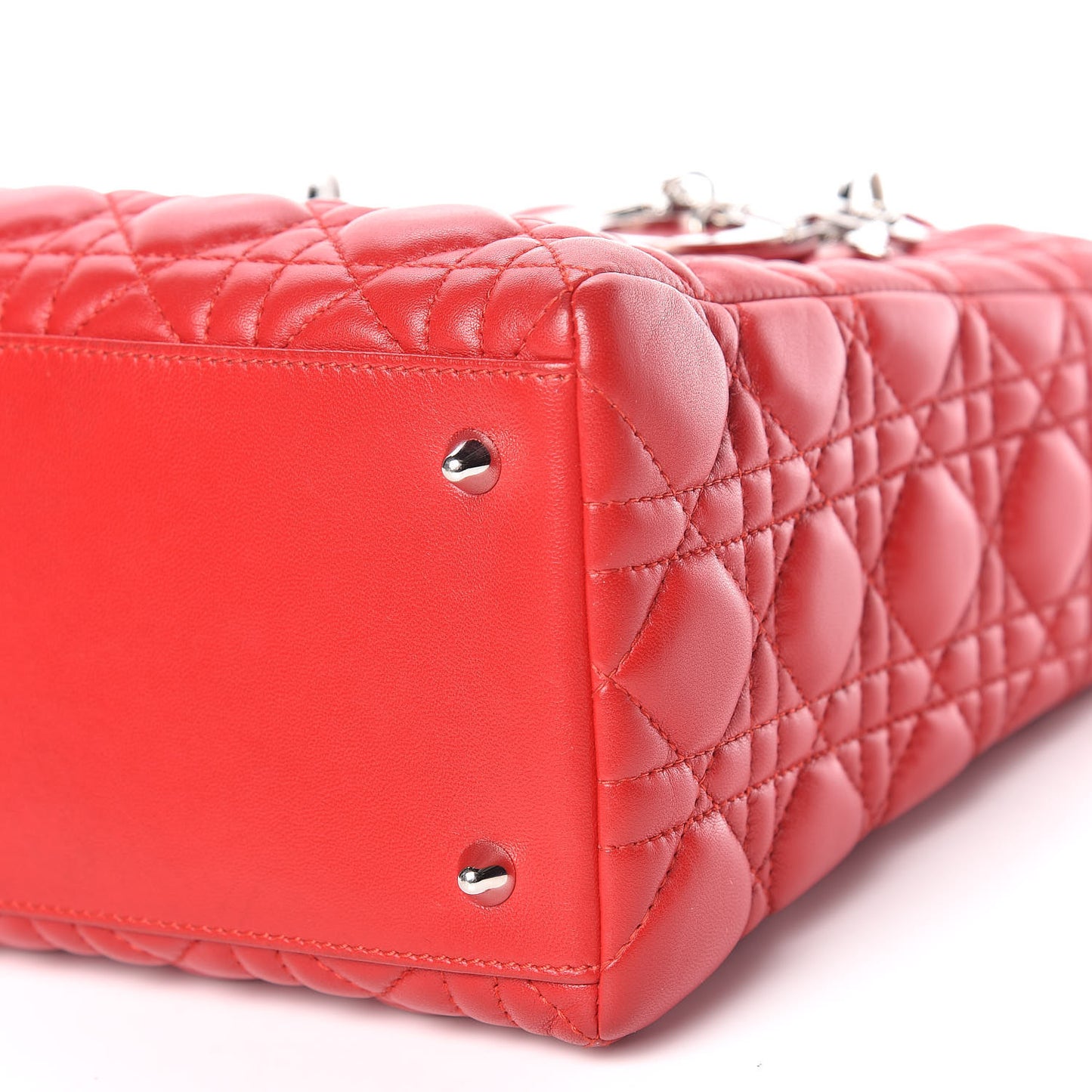Lambskin Cannage Medium Lady Dior Red