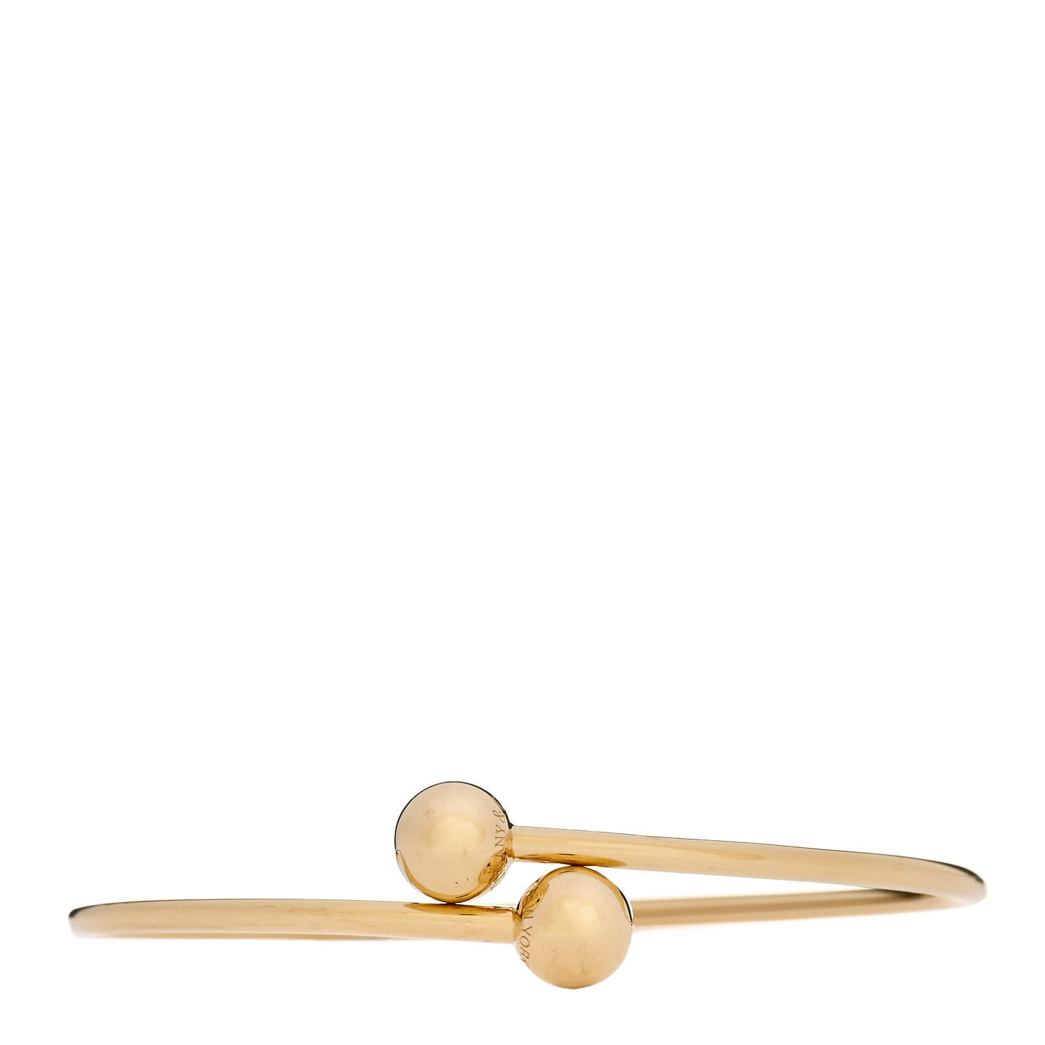 Tiffany 18K Yellow Gold 8mm HardWear Ball Bypass Bracelet 1 of 5