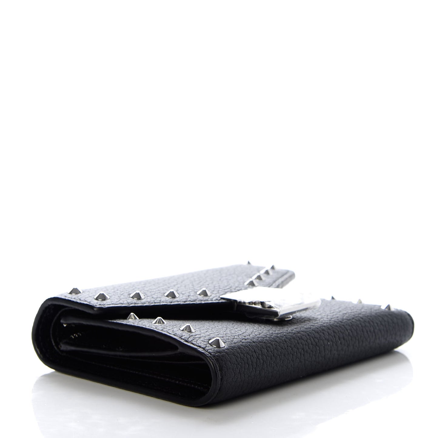 Visetos Studded Compact Patricia Trifold Wallet Black