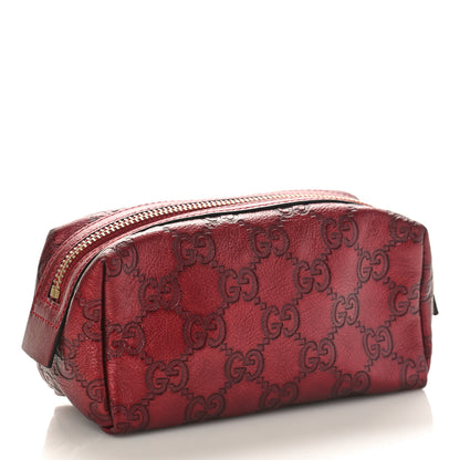 Gucci Metallic Guccissima Small Cosmetic Case Red 3 of 9