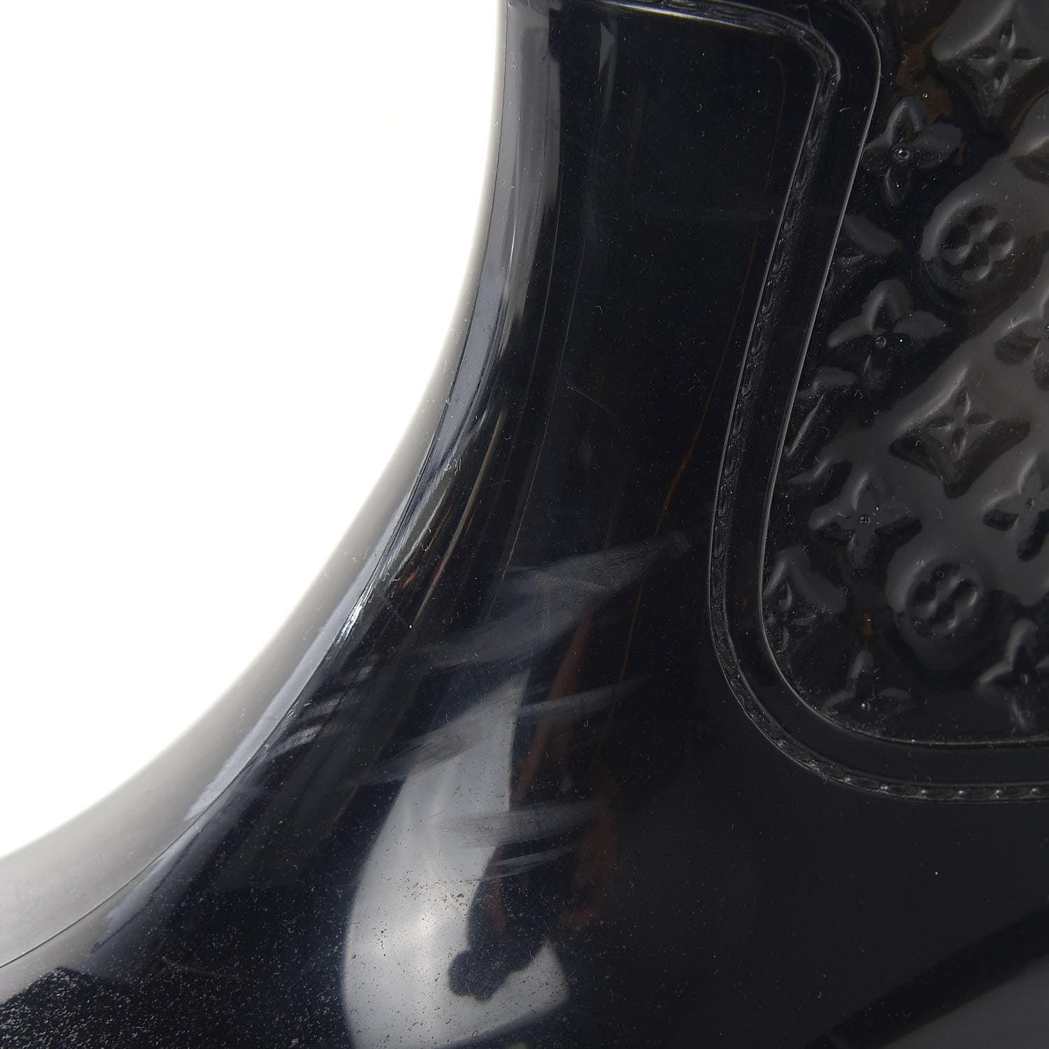Louis Vuitton Rubber Embossed Monogram Splash Rain Boots 37 Black 10 of 12