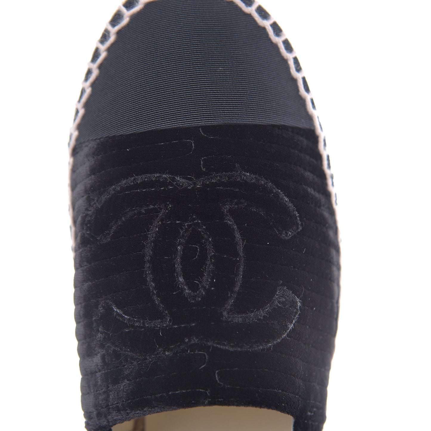 Velvet Grosgrain CC Espadrilles 39 Black