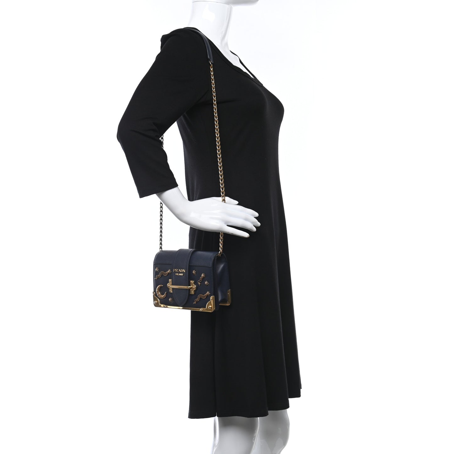 City Calf Saffiano Astrology Cahier Bag Black
