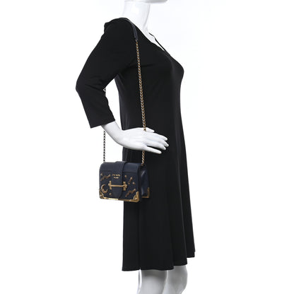 Prada City Calf Saffiano Astrology Cahier Bag Black 2 of 8