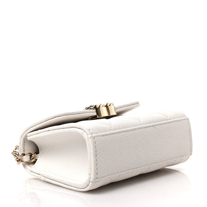 Chanel Caviar Quilted Chain Top Handle With Chain White 4 of 8
