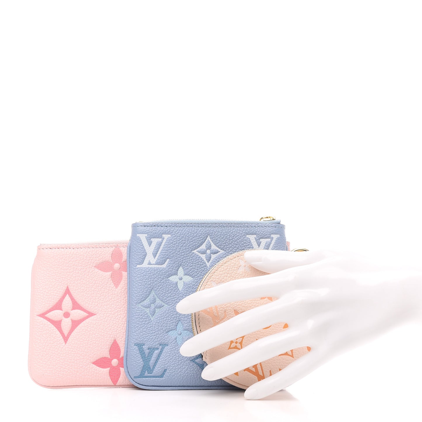 Empreinte Monogram Giant By The Pool Trio Pouch Rosebud Summer Blue Cream Saffron