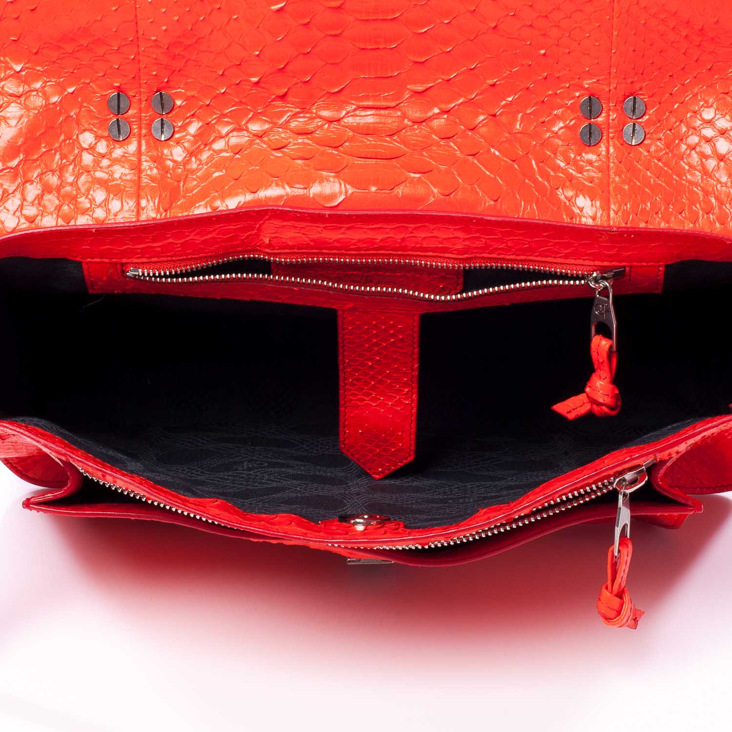Proenza Schouler Python PS1 Medium Satchel Neon Red 8 of 9