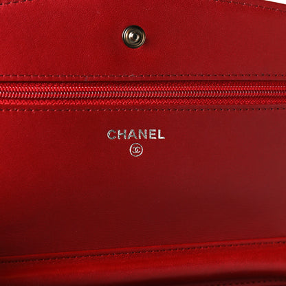 Chanel Patent Quilted Brilliant Wallet On Chain WOC Red 6 of 11