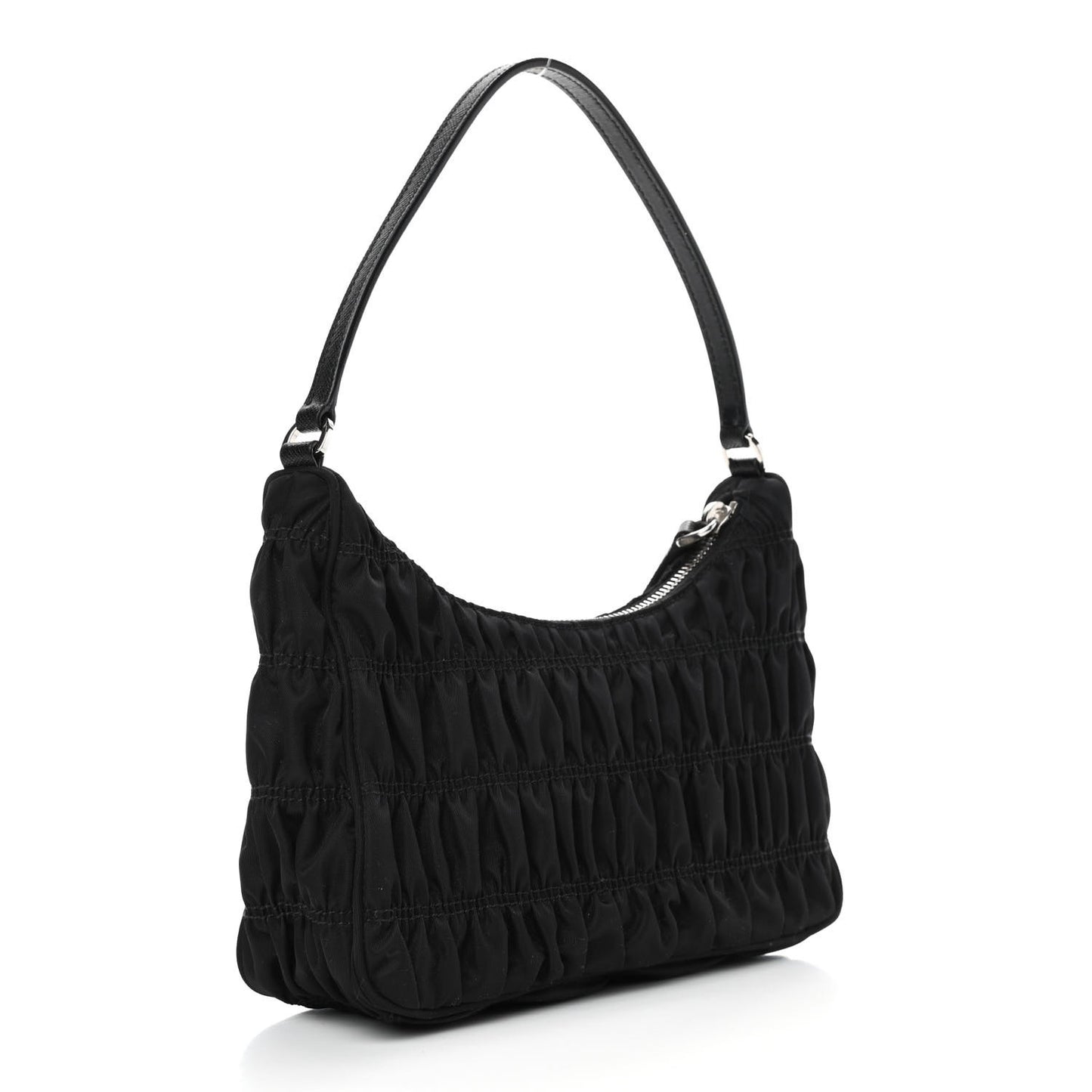 Tessuto Nylon Gaufre Shoulder Bag Black