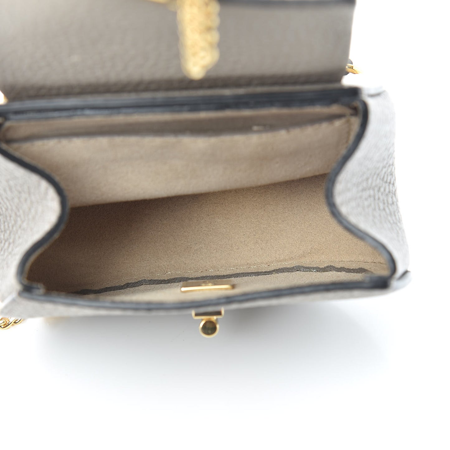 Grained Lambskin Mini Drew Crossbody Backpack Motty Grey