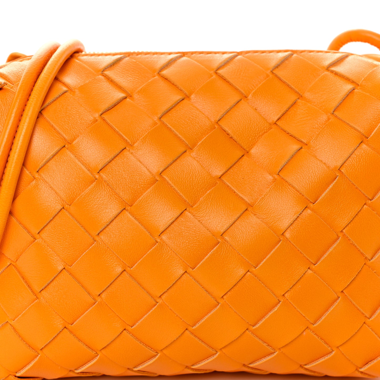 Nappa Intrecciato Small Loop Camera Bag Tangerine