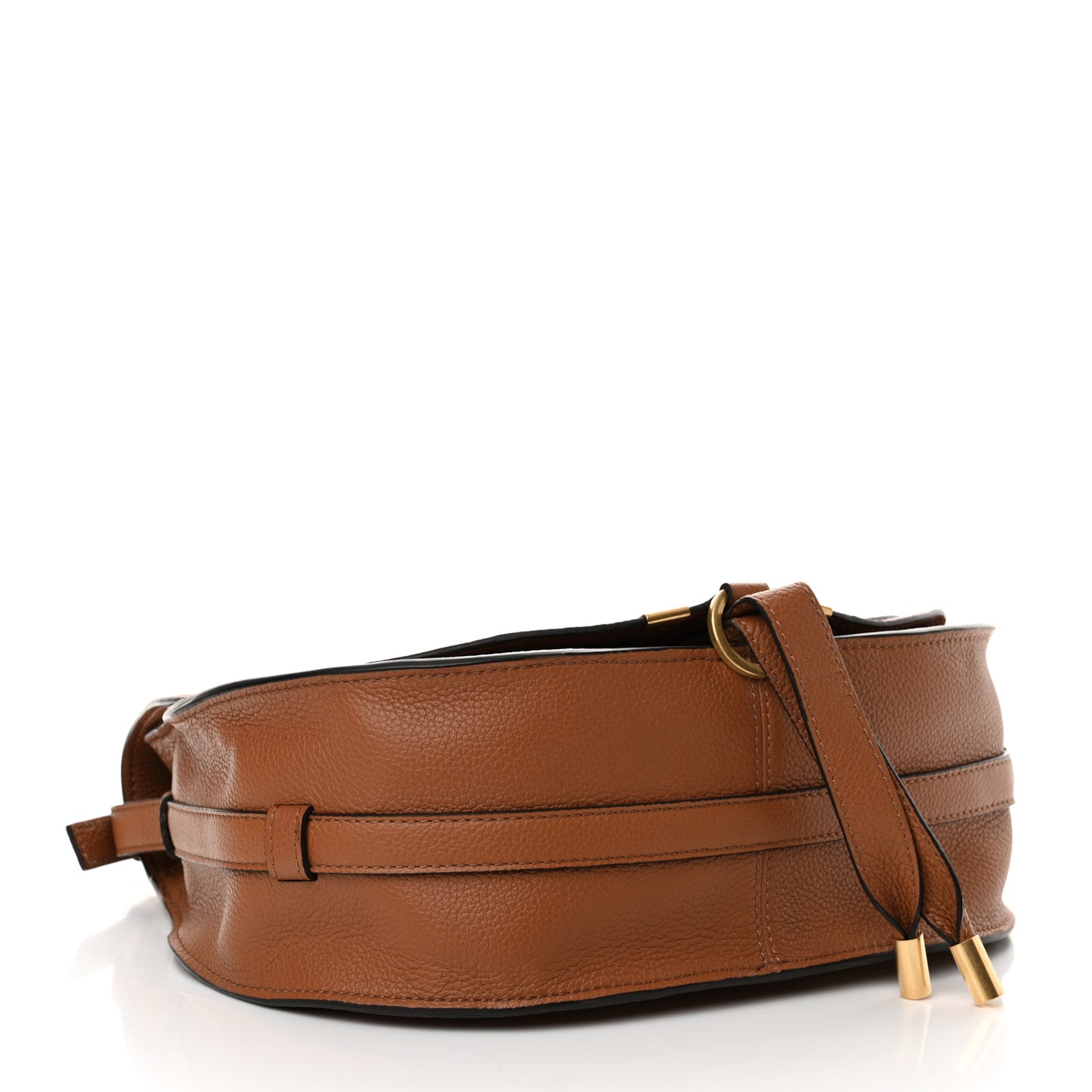 Calfskin Medium Marcie Round Crossbody Bag Tan
