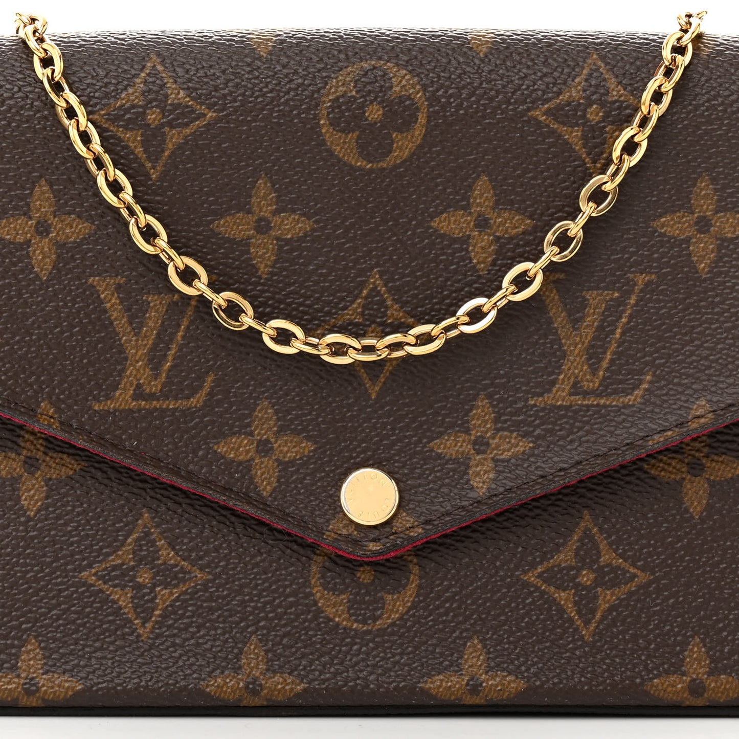 Monogram Pochette Felicie Chain Wallet Fuchsia