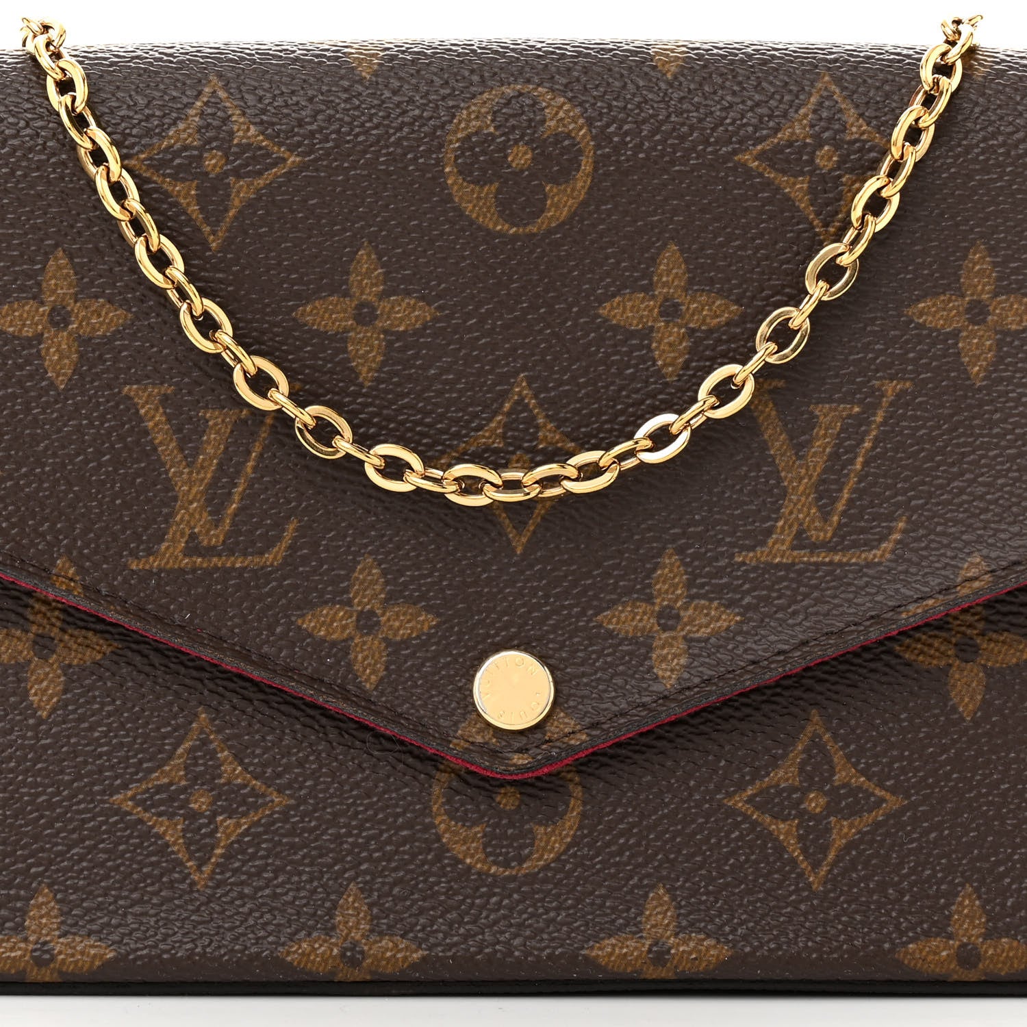 Louis Vuitton Monogram Pochette Felicie Chain Wallet Fuchsia 9 of 12
