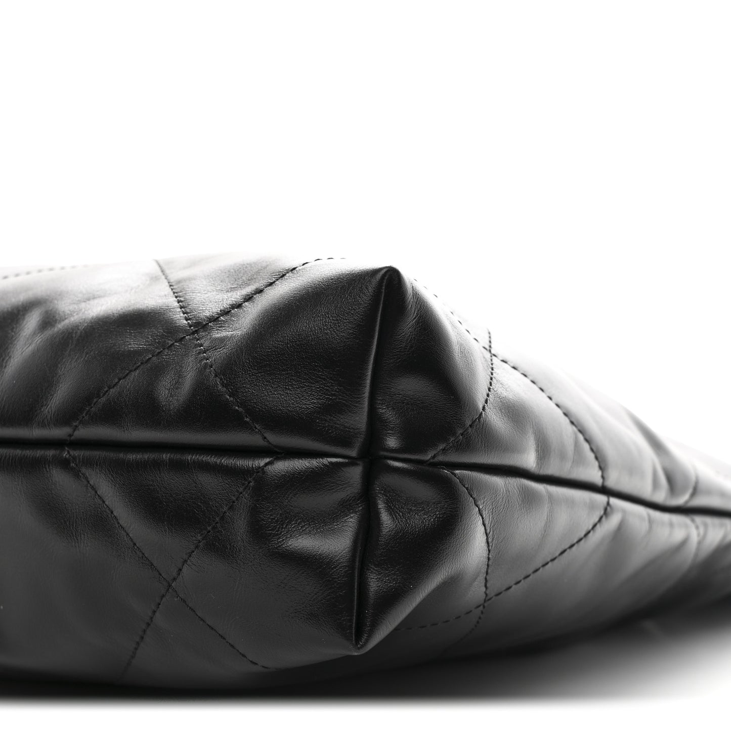 Shiny Calfskin Quilted Small Chanel 22 Black