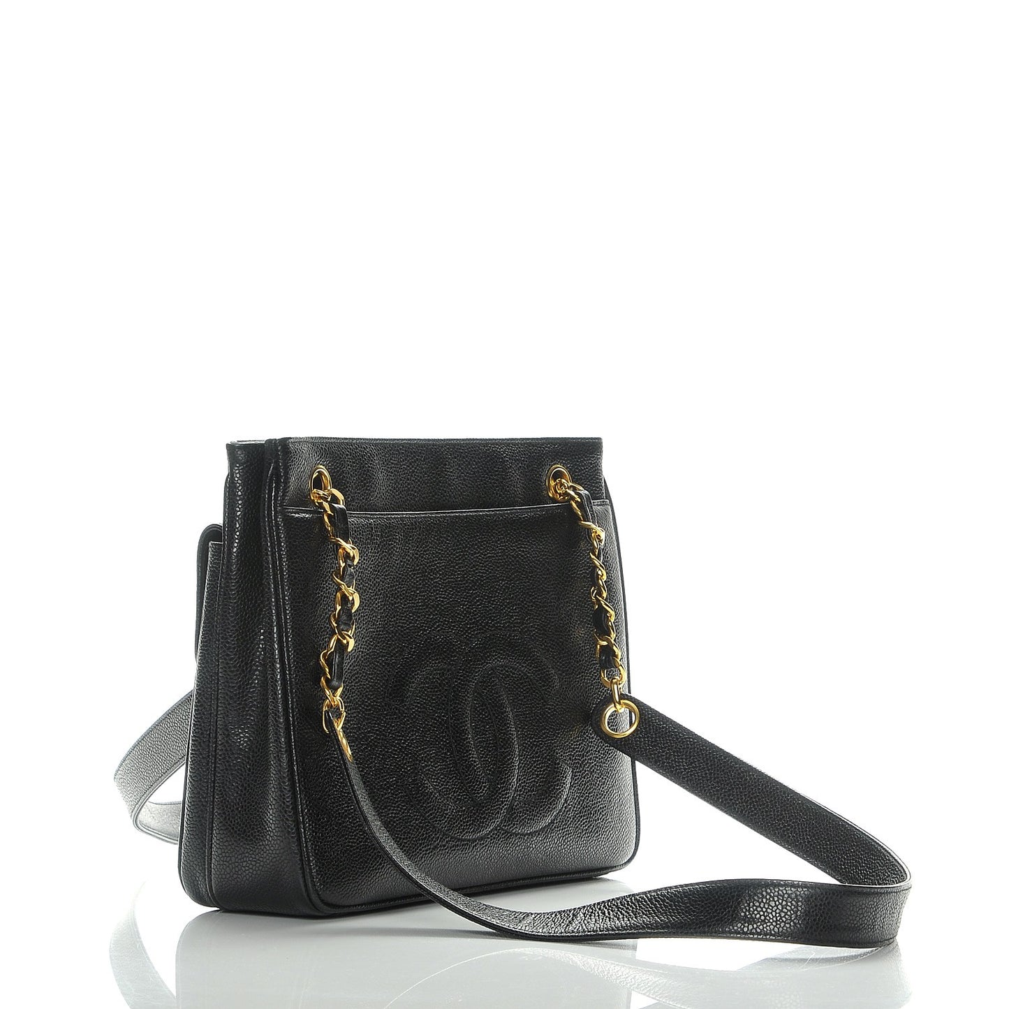Caviar Flap Shoulder Bag Black