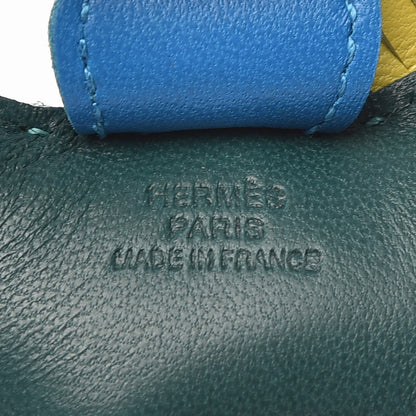 Hermes Milo Lambskin Grigri Rodeo Horse Bag Charm PM Malachite Bleu Zanzibar Lime 3 of 4