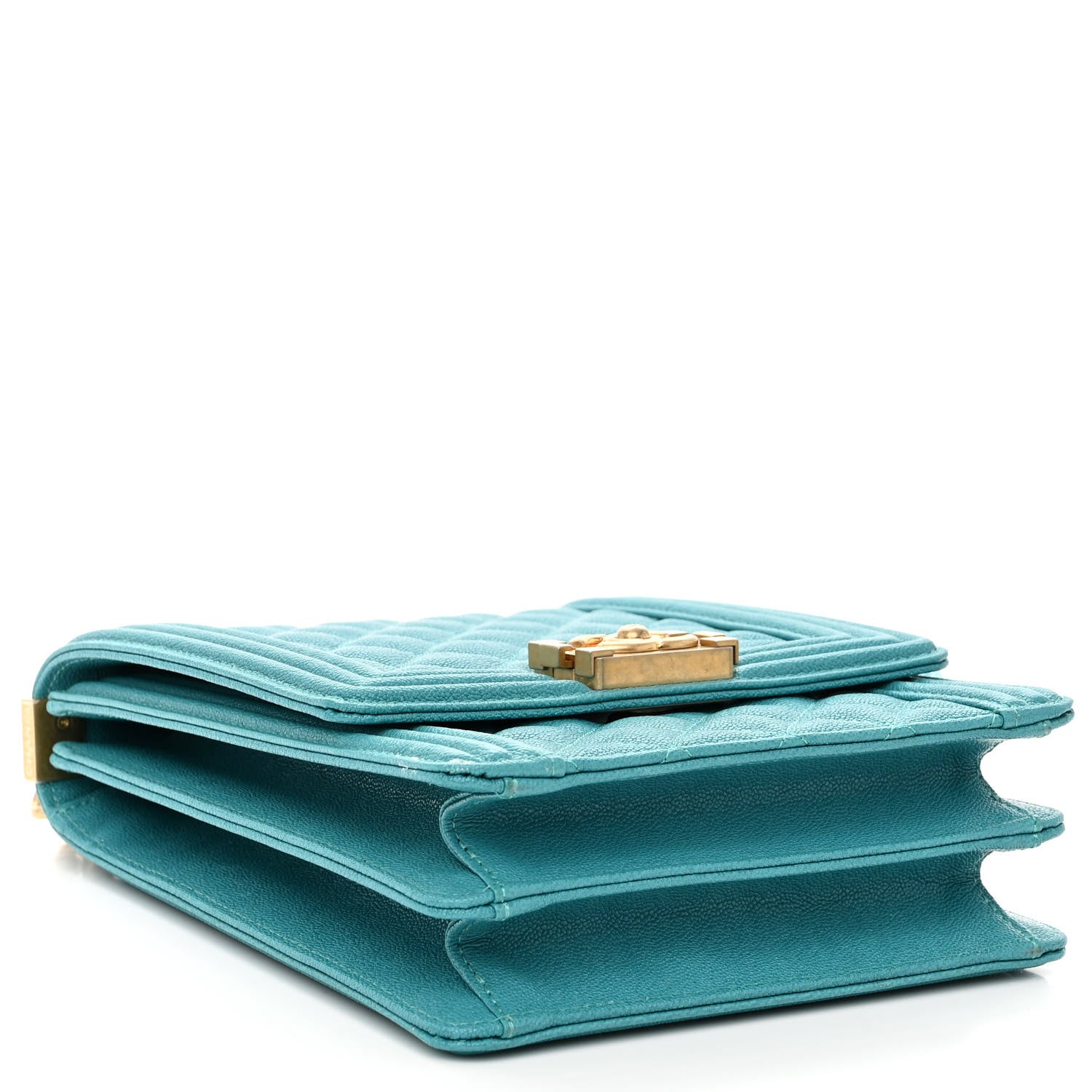 Chanel Caviar Quilted North South Boy Flap Turquoise 4 of 11