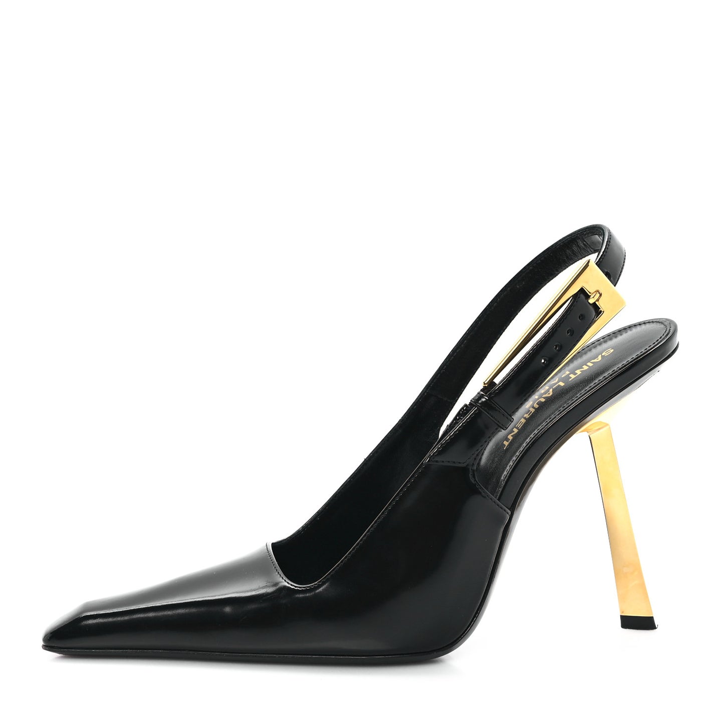 Glazed Calfskin Lee Slingback Pumps 37 Black