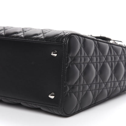 Christian Dior Lambskin Cannage Medium Lady Dior Black 9 of 10