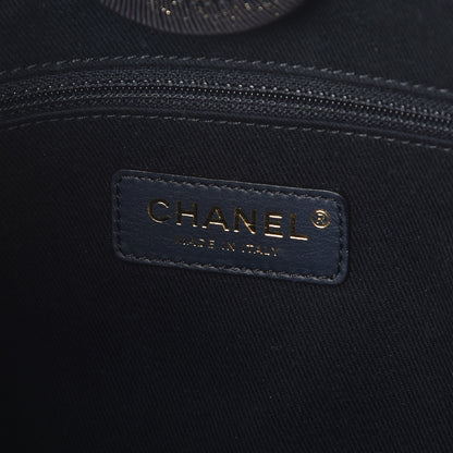 Chanel Lurex Canvas Mini Deauville Tote Navy Blue Gold 6 of 10