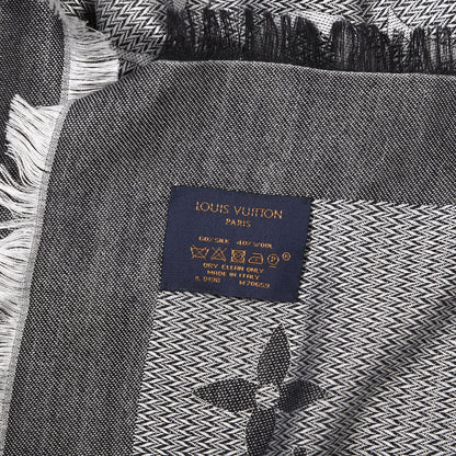 Louis Vuitton Silk Wool Beyond Monogram Shawl Silver 3 of 3