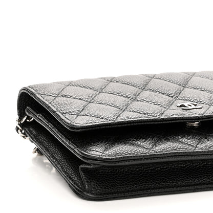 Chanel Caviar Quilted Wallet On Chain WOC Black 10 of 12