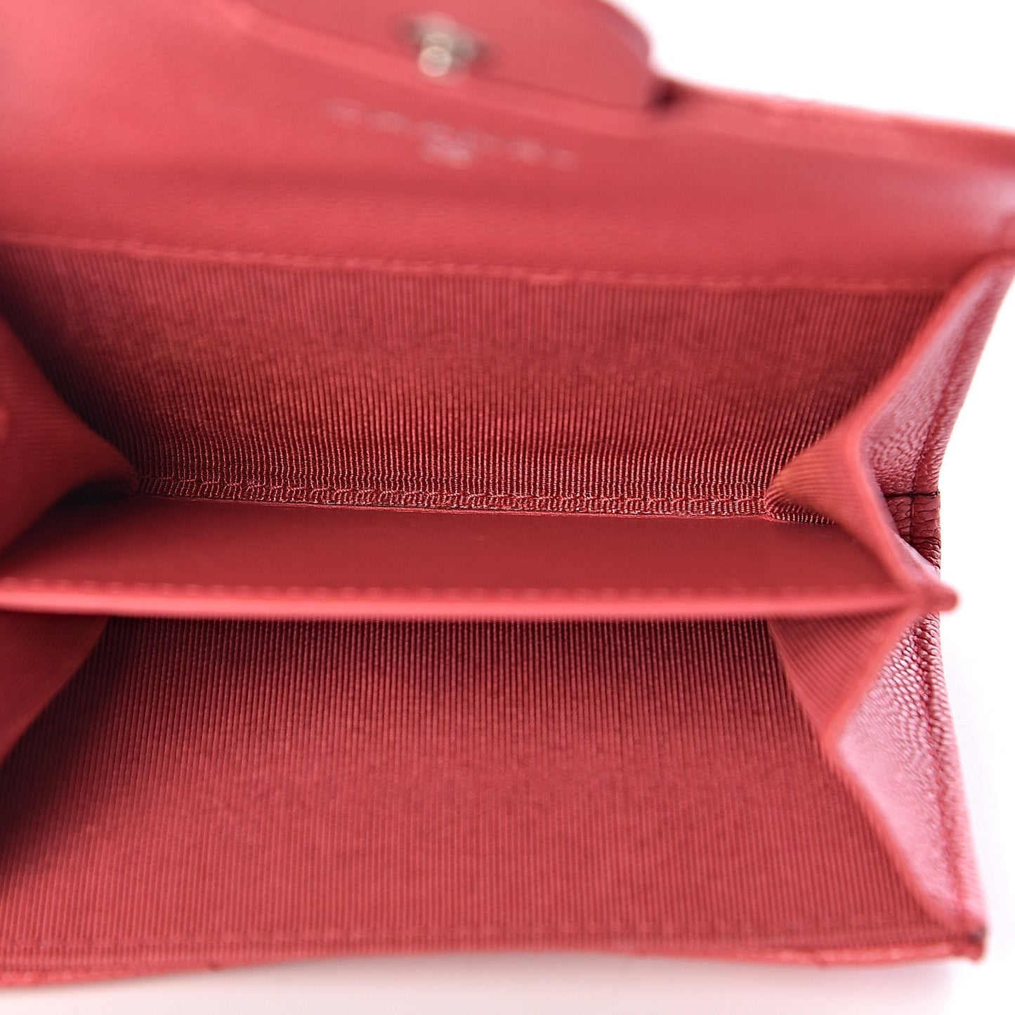 Caviar Quilted Flap Card Holder Wallet Pink