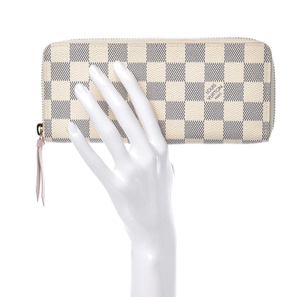 Louis Vuitton Damier Azur Clemence Wallet Rose Ballerine 2 of 7