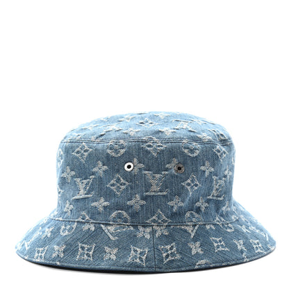 Louis Vuitton Monogram Denim Transformable Bob Bucket Hat 58 Blue 4 of 12