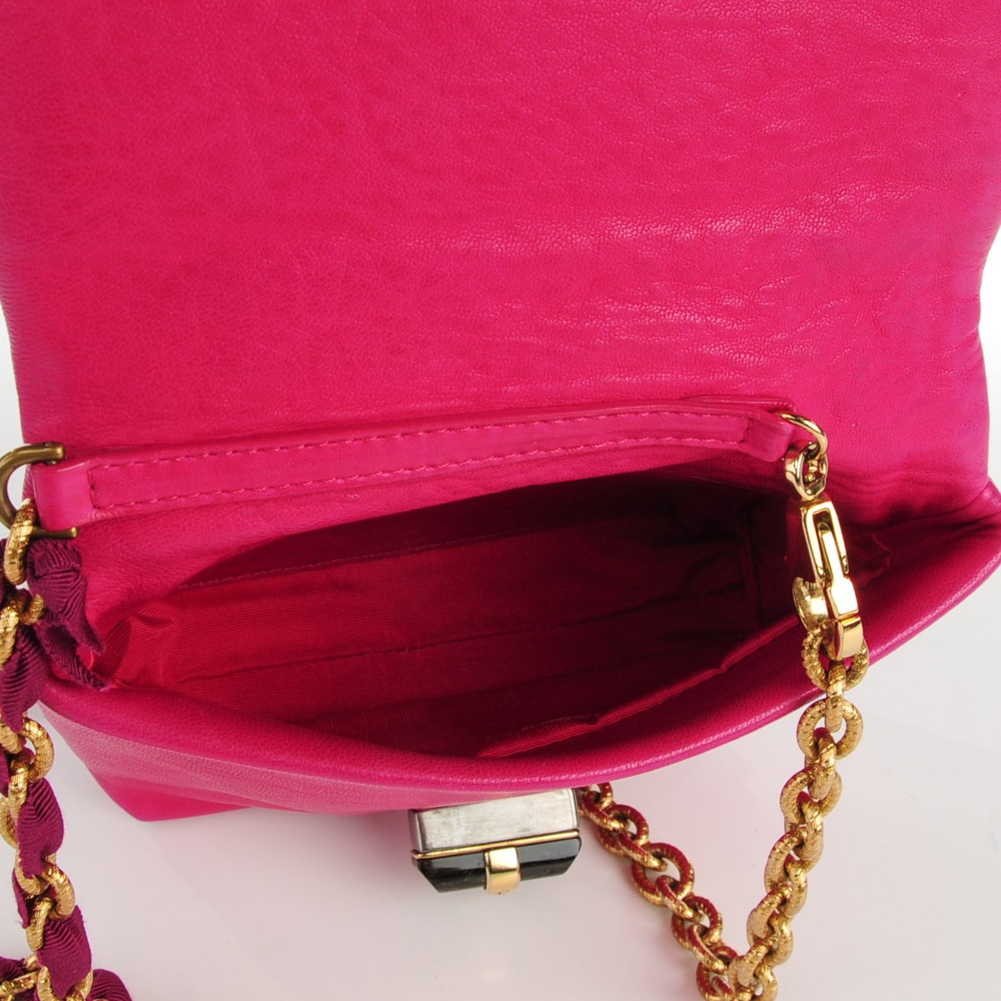Lambskin Quilted Mini Happy Pop Crossbody Fuchsia