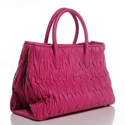 Miu Miu Nappa Matelasse Tote Fuxia 3 of 16