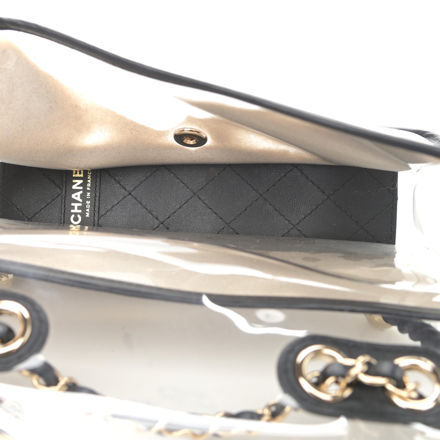 Chanel Lambskin PVC Sand By The Sea Flap With Pearl Strap Black 5 of 9