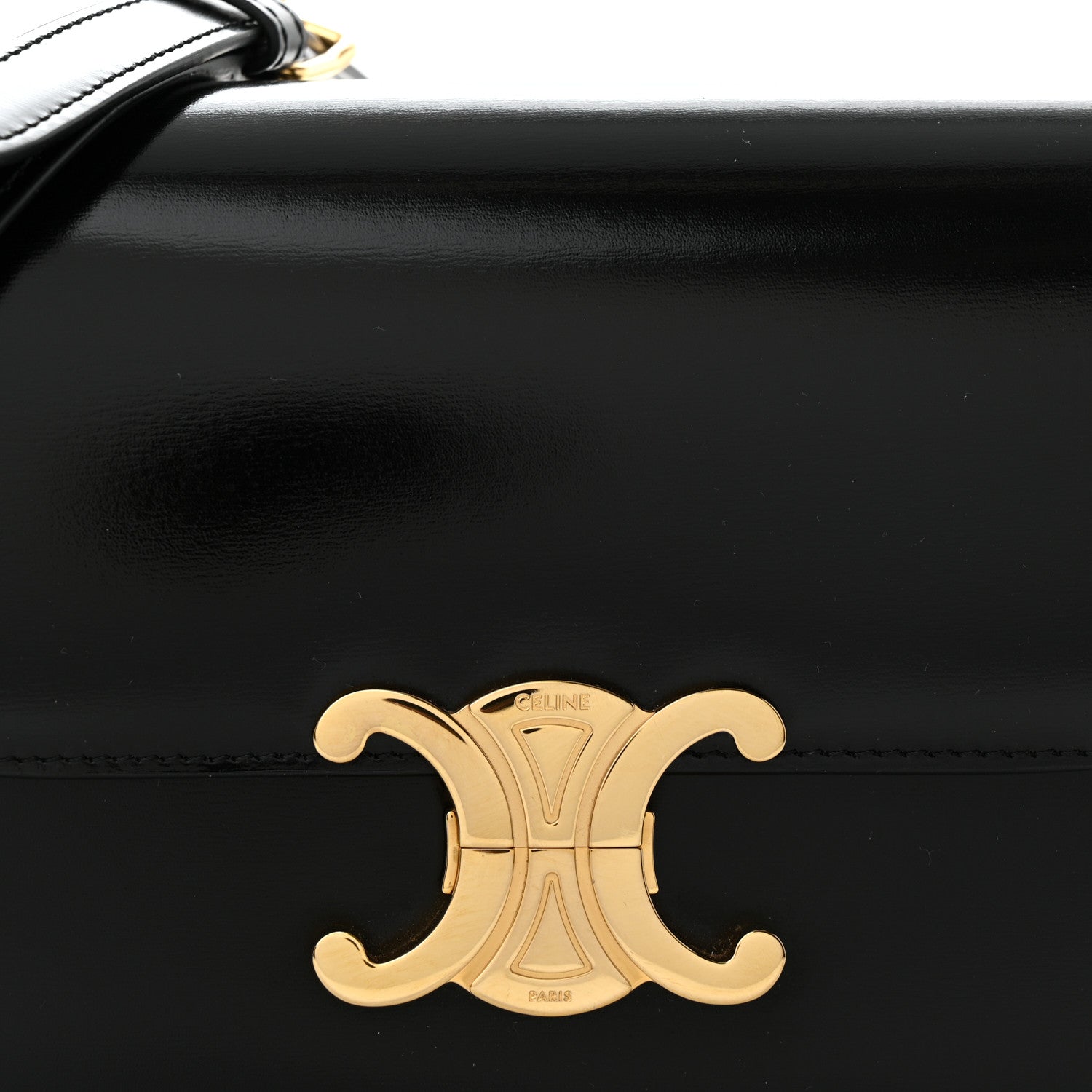 Celine Shiny Calfskin Teen Triomphe Black 8 of 12