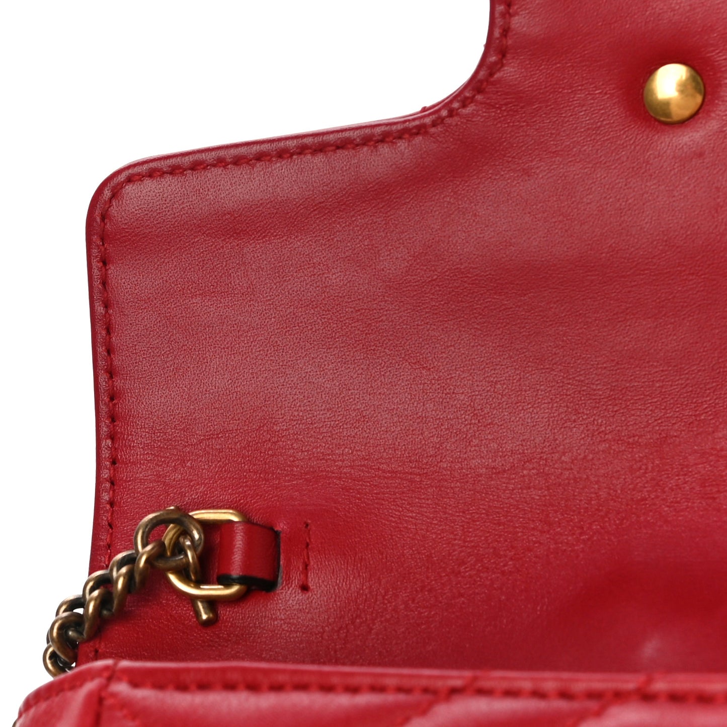 Calfskin Matelasse Super Mini GG Marmont Shoulder Bag Hibiscus Red