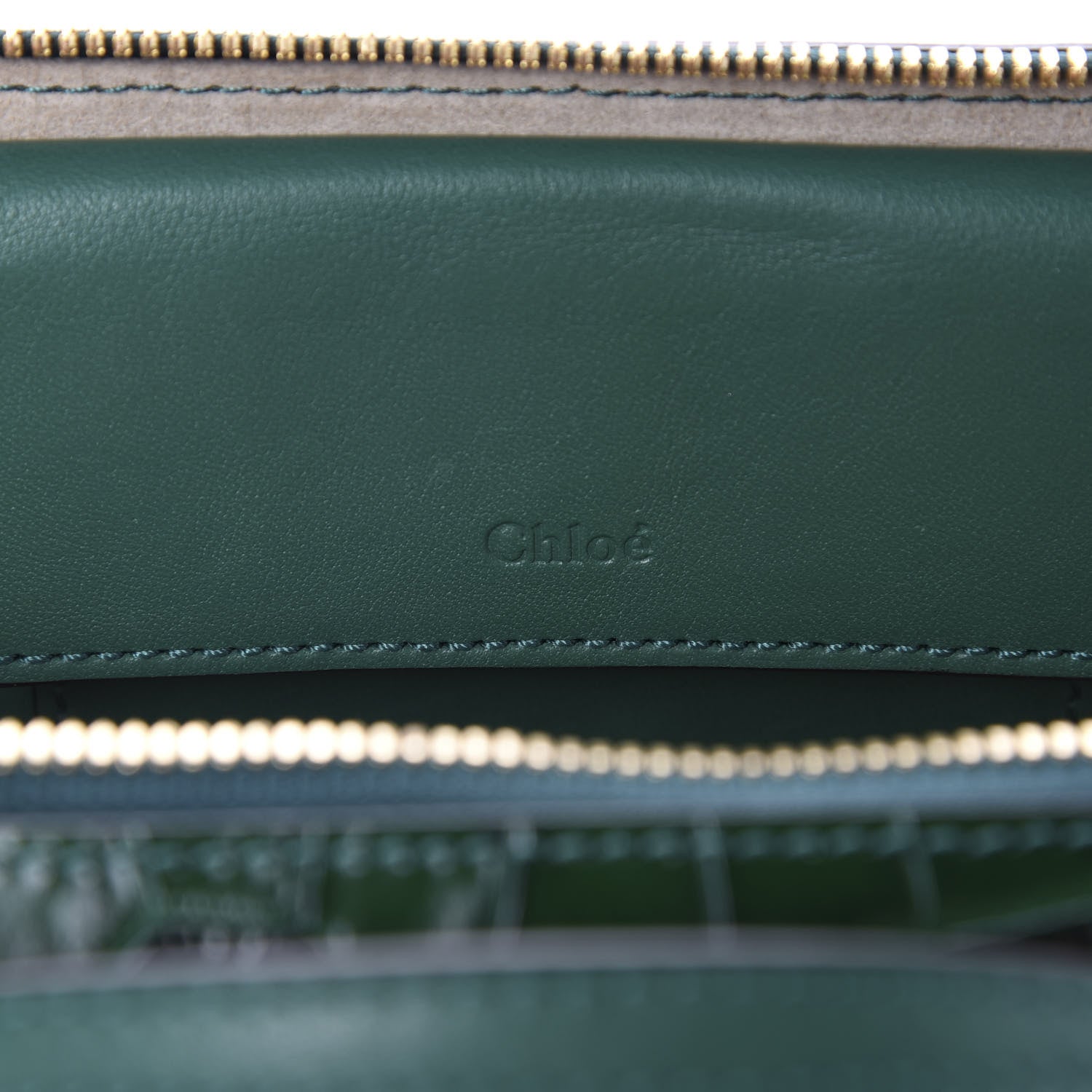 Chloe Calfskin Crocodile Embossed Mini C Vanity Bag Woodsy Green 9 of 10
