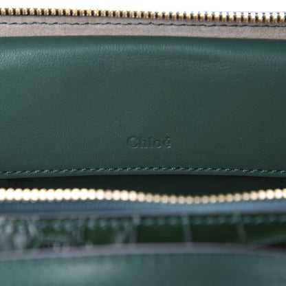 Chloe Calfskin Crocodile Embossed Mini C Vanity Bag Woodsy Green 9 of 10