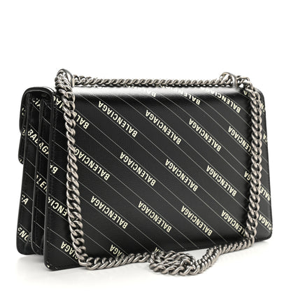 Gucci X BALENCIAGA Calfskin Logo Print Small Dionysus Shoulder Bag Black 3 of 9