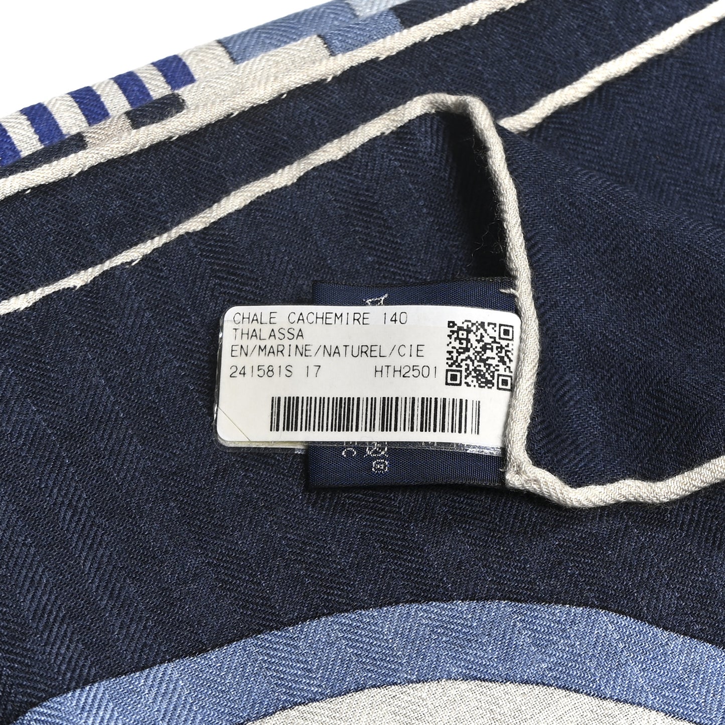 Cashmere Silk Thalassa Shawl 140 Marine Naturel Ciel
