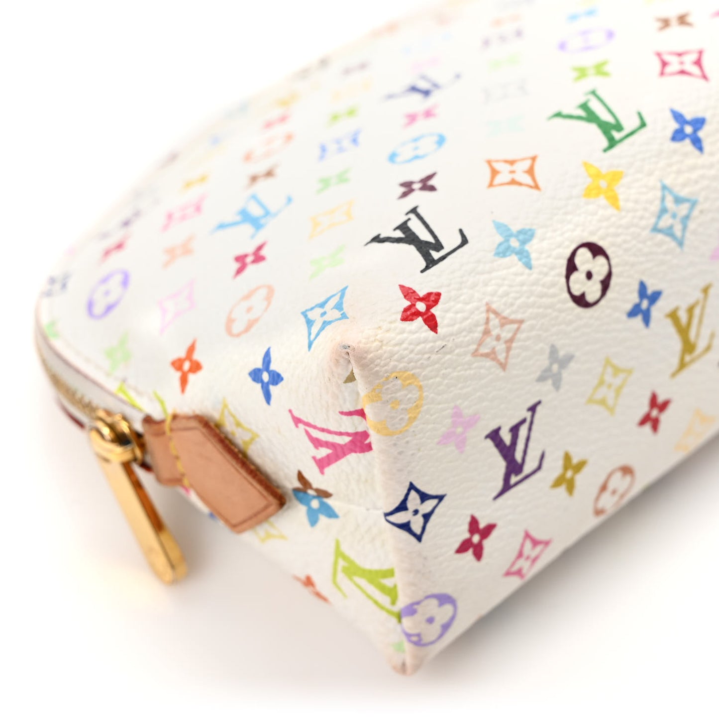 Monogram Multicolor Cosmetic Pouch White Litchi