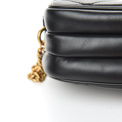 Gucci Calfskin Matelasse Mini GG Marmont Chain Crossbody Bag Black 13 of 14